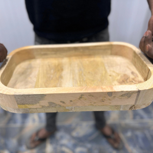 Natural <b>Wood</b> Polished Handmade Rectangular Serving Platter for Tea Coffee <b>Fruit</b> Tabletop Decoration - Product Image 1