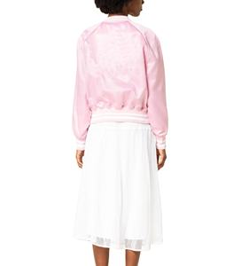 แจ็กเก็ตผ้าซาตินสำหรับผู้หญิงเสื้อแจ็กเก็ตทีมโรงเรียนผ้าซาตินปักลาย - Product Image 2