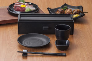 Plato de carne poco profundo mate negro, plato de comida coreana Bulgogi <span class=keywords><strong>Freid</strong></span>, plato de comida marina Tteokbokki, plato de Material de melamina - Product Image 6