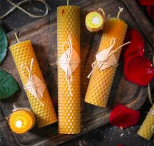 Venta al por mayor DIY Kit de fabricación de velas Cera de abejas Hojas de panal Pistacho Color y rango de tamaño Velas para niños - Product Image 4