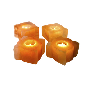 Portavelas de piedra de sal Rosa natural hecho a mano, venta al por mayor, vela de sal del Himalaya con Diseño Artesanal - Product Image 5