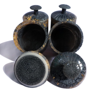 Ensemble de pots en résine époxy de luxe élégant - Qualité supérieure, résistant à l'humidité, cadeau idéal pour les cadeaux, décoration d'intérieur magnifiquement conçue, rangement - Product Image 3