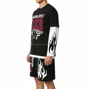 Conjunto Deportivo de Verano para Hombre, Camiseta y Pantalones Jogger, Alta Calidad, Ligero, 100% Algodón Ecológico, Estampado de Dibujos Animados Personalizado - Product Image 5