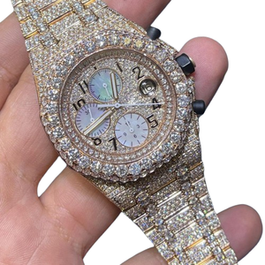 นาฬิกาเพชรโมอิสซาไนต์คุณภาพดีที่สุด ปรับแต่งได้ตามต้องการ สำหรับผู้ชาย สไตล์ฮิปฮอป ของขวัญนาฬิกาเพชร - Product Image 1