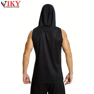 Chaleco deportivo con capucha para hombre, sudadera sin mangas y pantalones cortos, conjunto de chándal de dos piezas - Product Image 4