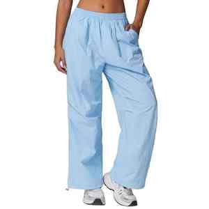 Joggers pour femmes avec poches latérales Taille haute Elastique pour vêtements de nuit de salon ou vêtements de plein air décontractés - Product Image 3