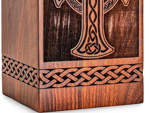Handmade Wooden Cremation <b>Urns</b> for Adult Funeral and Burial with Custom Logo at Low Price - Product Image 5
