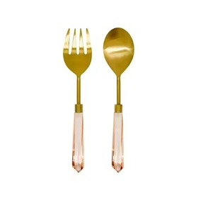 Servidor de ensalada de diseño de latón único, latón macizo, plateado, mango largo en relieve, calidad increíble, superventas - Product Image 6