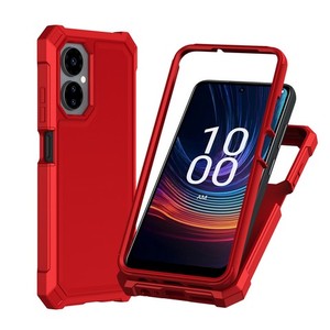Funda Protectora de TPU Gruesa Pintada con Marco de PC para Boost Mobile Celero 5G 2024 (Celero 3), Color Rojo - Product Image 1