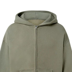 Casual ligero 100% algodón personalizado sudaderas con capucha cremallera con capucha forro polar ideal para una cómoda ropa de viaje en capas - Product Image 6