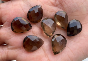 Quartz fumé naturel poire à facettes pierre précieuse en vrac qualité AAA pierres précieuses en gros fabrication de bijoux - Product Image 3