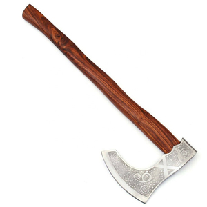 Hache Tomahawk en acier damassé de qualité industrielle faite à la main professionnelle avec manche en bois exportateur de bord tranchant fabricant pakistanais - Product Image 2