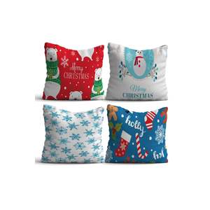 4-Piece Luxury Cushion Cover <b>Set</b> 43x43 Geometric and Leaf Pattern Washable Throw <b>Pillow</b> Covers Lightweight and Versatile - Product Image 1