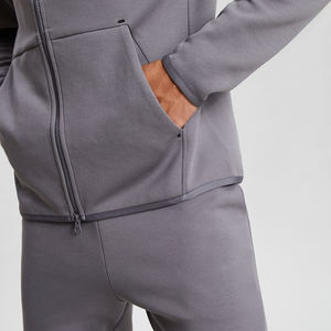 2025 hecho a medida en blanco lavado ácido hombres algodón Terry peso pesado Sudadera con capucha y pantalones acampanados conjunto Vintage Unisex chándal - Product Image 5