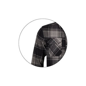 เสื้อเชิ้ตผ้าสักหลาดแขนยาวของผู้ชายเสื้อเชิ๊ตผ้าสักหลาดแขนยาวสำหรับฤดูใบไม้ผลิผ้าคอตตอนกันรอยยับปักโลโก้เส้นด้ายย้อมลายตาราง - Product Image 6