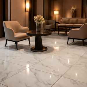 Statuario de luxe moderne Carreaux de porcelaine en marbre 600x600 pour les salons, les chambres et les bureaux sophistiqués - Product Image 1