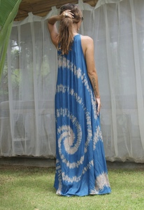 2023 recién llegados ropa de moda de verano para mujer Casual bohemio Floral largo Maxi vestido Tie Dye Boho Gypsy Chic tela de rayón - Product Image 3