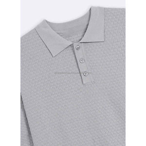 Personalizado 2024 Hombres para Polo Nuevo Patrón Sólido 100% Tela de Jersey de Algodón en Venta - Product Image 2