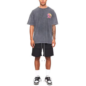 Ropa de hombre, ropa informal, camiseta de color liso, camiseta ligera para hombre, camiseta elegante de lavado ácido de la mejor calidad - Product Image 3