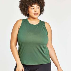 Womens Long Stretch Tank Top Racerback Fitness Cotton Spandex Yoga Workout <b>Tunic</b> Oversized TankTops - Product Image 3