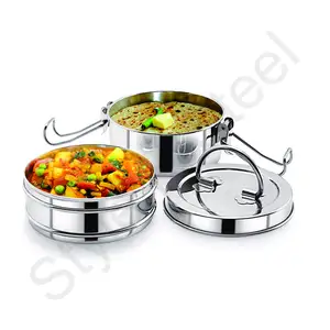Tiffin Box Set 2 Stuks Voedsel Container Kids Studenten Opslag Lunchbox Set Roestvrij Staal Tiffin Box Draagbare