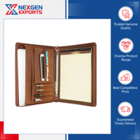 Porte-documents en cuir à 3 anneaux avec fermeture éclair, bloc-notes, protection RFID, taille personnalisable, couleur personnalisée, logo, haute qualité
