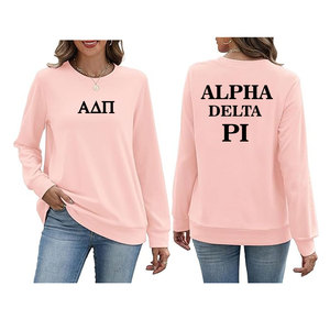 Sudadera de algodón suave con logotipo personalizado para mujer, sudadera de lana bordada de gran tamaño ecológica para Otoño e Invierno Alpha Delta - Product Image 3