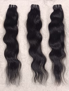 Extensions de cheveux indiens Remy de qualité supérieure de 24 pouces Extensions de cheveux humains naturels de style vague - Product Image 3