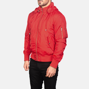 Pull-over coupe-vent style bombardier d'hiver personnalisé pour hommes, veste en polyester velours côtelé à mémoire de forme, étanche, fermeture à glissière de grande taille - Product Image 2