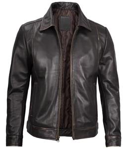 Veste en cuir pour homme, style décontracté moderne, fabrication de vêtements en cuir véritable, vente en gros - Product Image 5