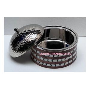 Casseroles de service, incrustation de nacre en bois, acier inoxydable, chauffe-aliments, pot chaud, serpillière, ustensiles de cuisine - Product Image 2