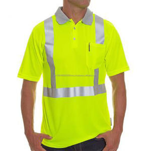 T-shirt de sécurité réfléchissant à manches courtes haute visibilité pour hommes, vêtements de travail robustes et respirants, évacuation de l'humidité, OEM - Product Image 3