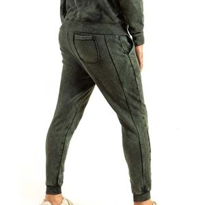 Top Trending Men's Personalizar Acid Wash Regular Sweat Suits OEM Pullover Hoodie & Fitted Tobillo Pants Vintage Chándales Outwear - Product Image 6