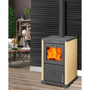 เตาผิง DK-25 Dorello Soba แบบใช้เชื้อเพลิงแข็งมีระบบทำความร้อนใต้พื้นและคุณสมบัติน้ำร้อน - Product Image 1