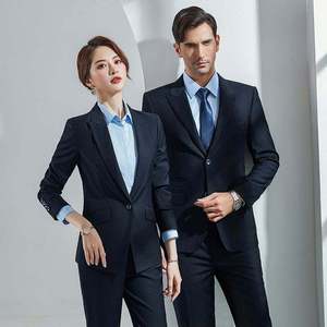 Traje Ejecutivo Formal de Oficina para Hombre y Mujer, Pantalones de Cintura Alta, Traje de Negocios Completo, Tela de Poliéster y Elastano - Product Image 2