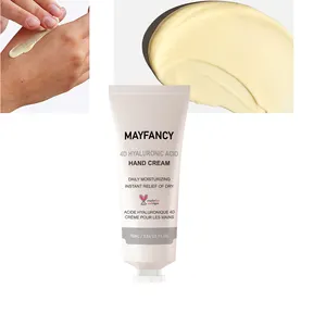 Mayfancy in stock 5 pcs MOQ 75ml vegan 4D hyaluronic acid intensive hydrating hand cream cremas for dry cracked hands