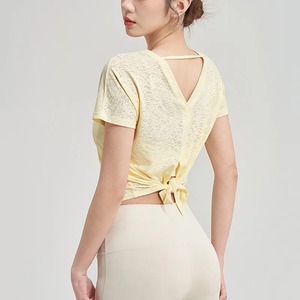 Women Gym Jogging <b>Top</b> Fitness Quick Dry Yoga Shirts <b>Short</b> Sleeve Mesh Athletic Shirt Outdoor Running Sporting Sweat Suits Pink - Product Image 4