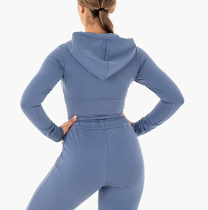 Sweat à capuche décontracté pour femme, en polaire, à épaules tombantes, col montant, design chaud pour l'hiver - Product Image 3