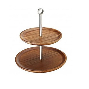 Solid Wooden Cake Stand Birthday Cake and Sweet Server Walnut Finishing Tableware Accessories Stylish Cake <b>Tool</b> - Product Image 1