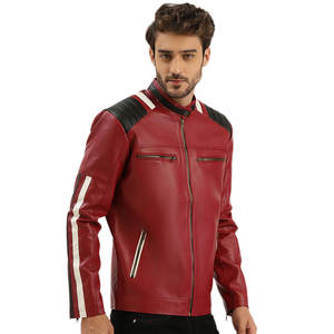 Chaquetas de Motociclista de Cuero PU para Invierno al por Mayor, Chaquetas de Cuero Genuino de la Mejor Calidad, Talla Grande, Cuello Alto, Resistentes al Viento para Hombre - Product Image 6