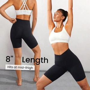 Custom Womens Yoga <b>Shorts</b> with Embroidery High Waist Stretch Workout <b>Shorts</b> for Gym Training Running Sportswear - Product Image 5