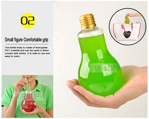 Bouteilles de jus en plastique PET transparent jetables de 8 oz, 12 oz, 16 oz, avec bouchon à vis pour l'impression d'écran, pour les grossistes en boissons - Product Image 2