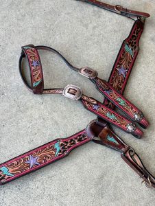 Juego de Arneses para Caballos Estilo Western en Oferta, con Cuero Tallado Floral para Rancho o Arena y Espectáculos, Disponible a Precio de Exportación - Product Image 4