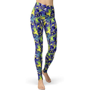 Venta al por mayor de Fitness de cintura alta entrenamiento ropa deportiva pantalones de compresión lisos mujeres Yoga sublimación Leggings - Product Image 6