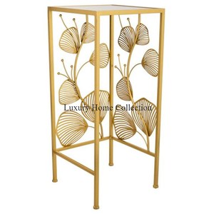Large Leaf Shape Home Decorative Center and Side <b>Table</b> Unique Designer Fancy Look <b>Coffee</b> <b>Table</b> Gold Color 3 Legs in <b>Low</b> Price - Product Image 4
