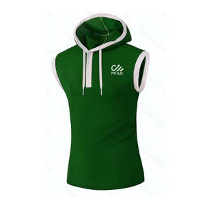 Vente en gros de sweats à capuche d'été pour hommes, pulls ajustés pour hommes, sweats à capuche de musculation sans manches pour la salle de sport, sweats à capuche personnalisés - Product Image 1