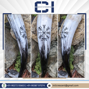 Juego de cuerno de chupito vikingo de calidad impresionante con soporte Artesanía natural pulida de un proveedor de renombre - Product Image 5