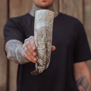 Authentique corne à boire viking nordique pour le miel et la bière avec un prix abordable Corne à boire viking faite à la main - Product Image 5