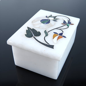 Caja de mármol de lujo hecha a mano con incrustaciones de nácar, proveedor mayorista a granel, decoración artesanal, diseños personalizables - Product Image 6