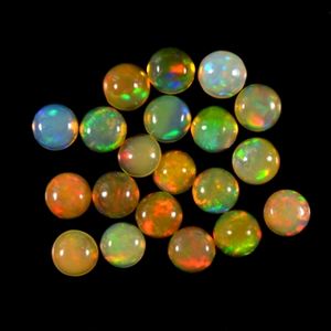 Opale de feu éthiopienne naturelle, cabochon en pierre précieuse, multicolore, 7 mm, évaluée par un tiers pour la fabrication de bijoux - Product Image 6